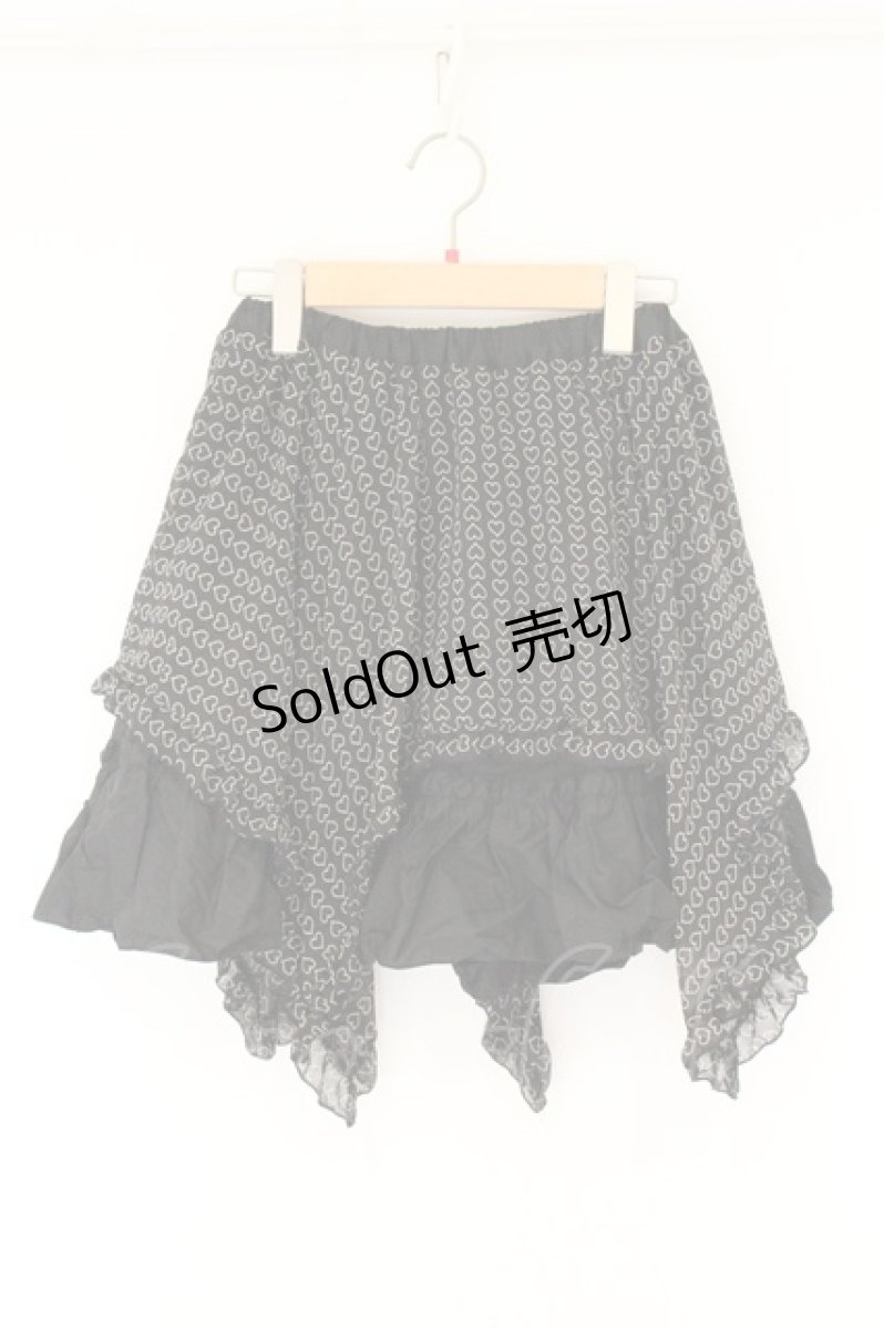 画像1: PEACE NOW / ハートシフォンレイヤード風スカート M ブラック O-26-08-04-045-PU-SK-IG-OS (1)