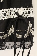 画像2: BPN / クラウン刺繍スカート M ブラック O-26-08-04-049-GO-SK-IG-OS (2)