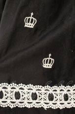 画像3: BPN / クラウン刺繍スカート M ブラック O-26-08-04-049-GO-SK-IG-OS (3)
