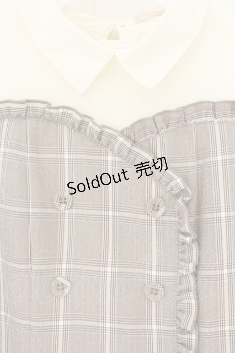 画像2: axes femme POETIQUE / オフショルチェックシャツワンピース M ブラウン×アイボリー O-26-08-04-059-AX-OP-IG-OS (2)