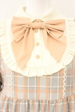 画像2: axes femme / チェック柄ワンピース  オレンジ×グレーチェック O-26-08-04-060-AX-OP-IG-OS (2)
