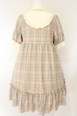 画像4: axes femme / チェック柄ワンピース  オレンジ×グレーチェック O-26-08-04-060-AX-OP-IG-OS (4)