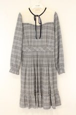 画像1: axes femme POETIQUE / チェック消しプリーツワンピース M グレー×ネイビー×シロ O-26-08-04-065-AX-OP-IG-OS (1)