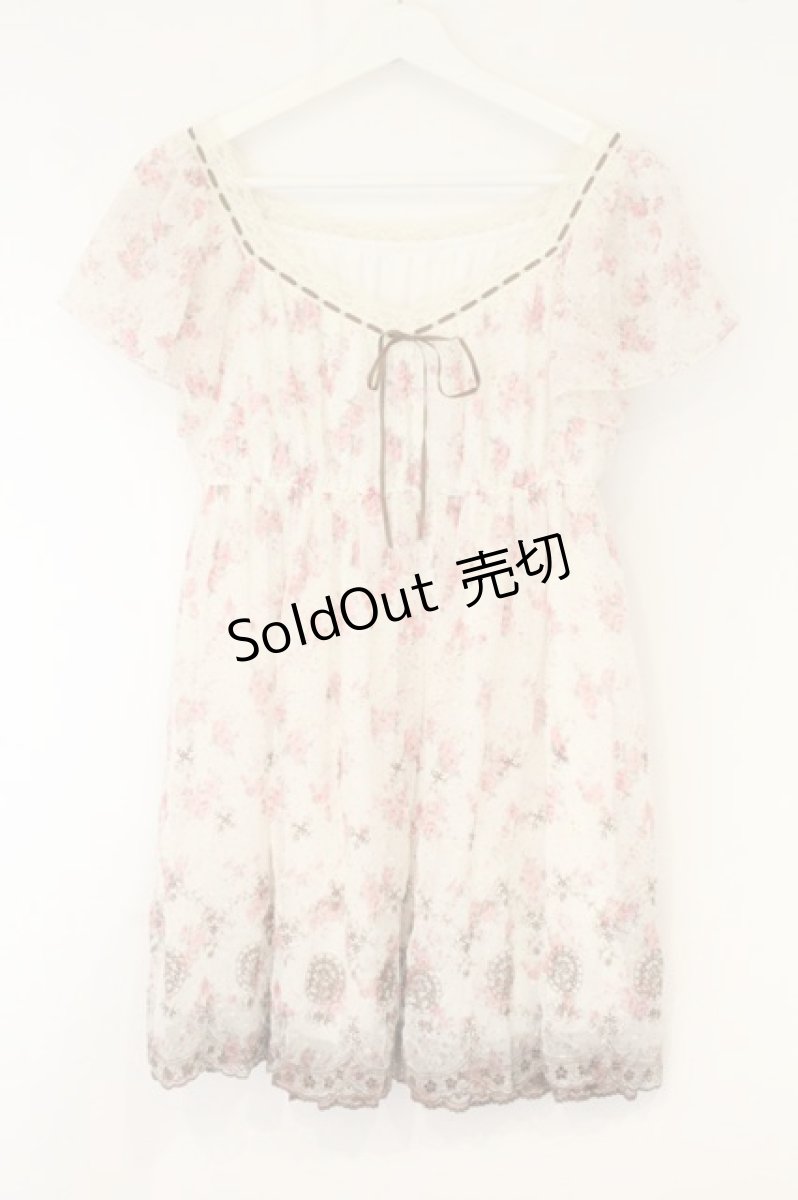 画像1: L'EST ROSE / シフォン刺繍チュニック  オフシロ O-26-08-04-008-LO-OP-IG-OS (1)