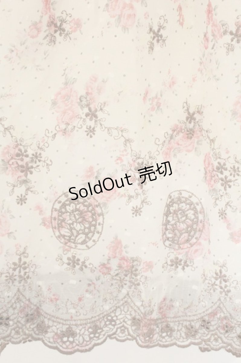 画像3: L'EST ROSE / シフォン刺繍チュニック  オフシロ O-26-08-04-008-LO-OP-IG-OS (3)