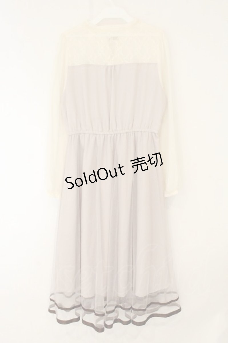 画像3: axes femme POETIQUE / チュールデザインチャイナワンピース M ピンクベージュ×アイボリー O-26-08-04-075-AX-OP-IG-OS (3)