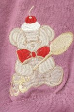 画像3: axes femme kawaii / クマパフェ刺繍ニットカーデ M ピンク O-26-08-04-083-AX-TO-IG-OS (3)