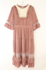画像1: axes femme POETIQUE / チュールデザインフリルワンピース M ピンク O-26-08-04-085-AX-OP-IG-OS (1)