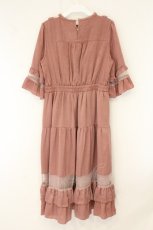 画像4: axes femme POETIQUE / チュールデザインフリルワンピース M ピンク O-26-08-04-085-AX-OP-IG-OS (4)