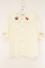画像1: axes femme kawaii / クマパフェ刺繍ブラウス M アイボリー O-26-08-04-090-AX-BL-IG-OS (1)