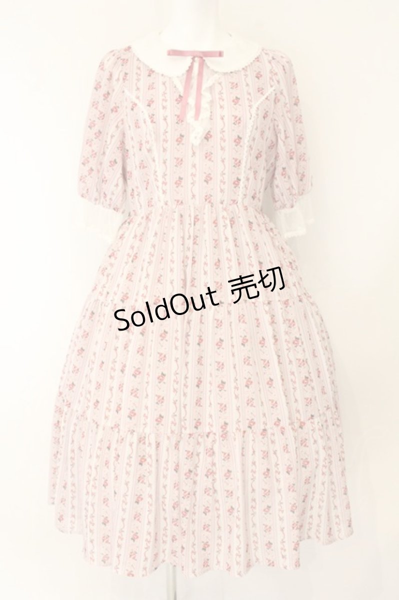 画像1: axes femme kawaii / プチローズ柄ワンピース  ピンク O-26-08-04-093-AX-OP-IG-OS (1)