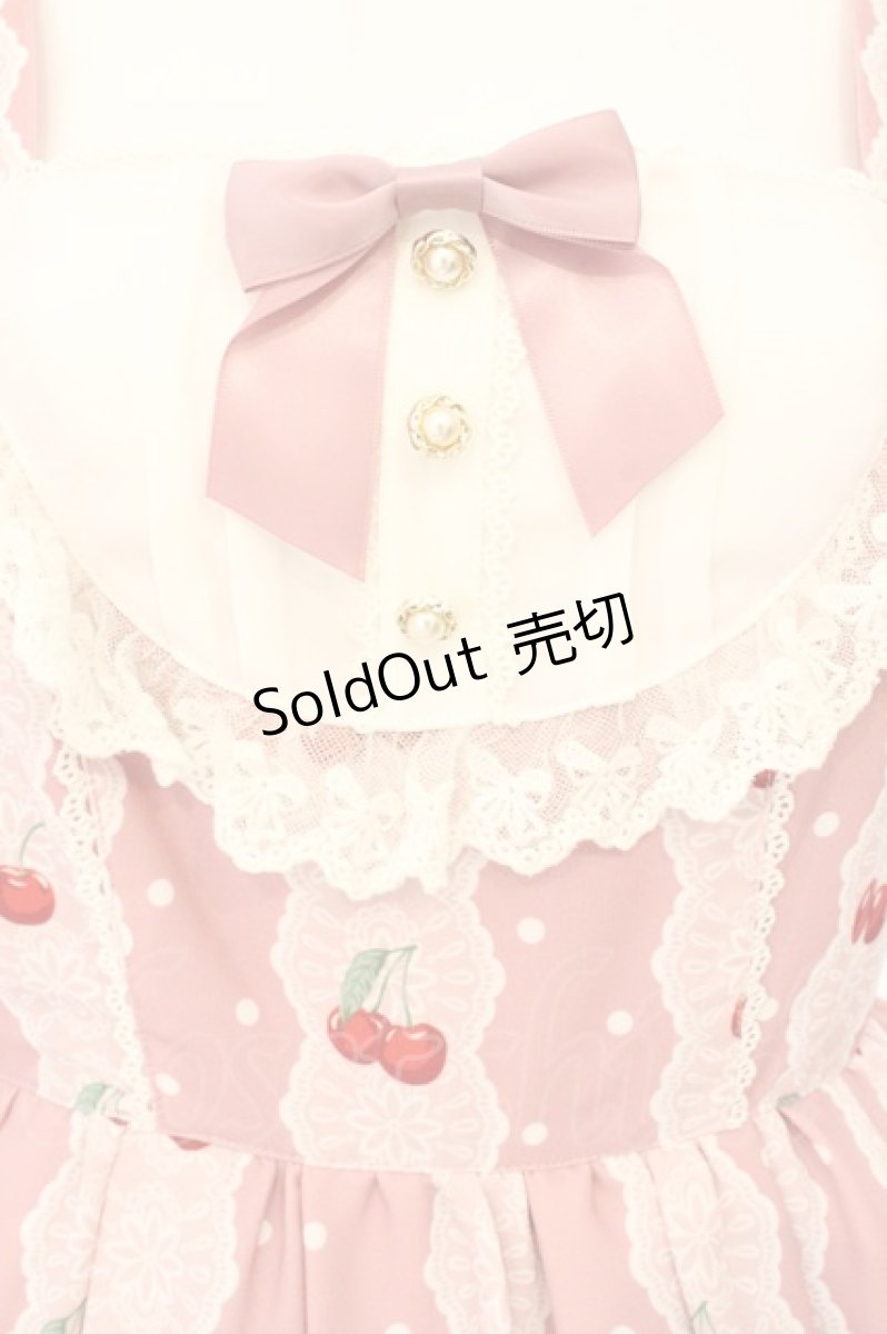 画像2: axes femme kawaii / クマパフェ総柄ジャンスカ M ピンク O-26-08-04-098-AX-OP-IG-OS (2)