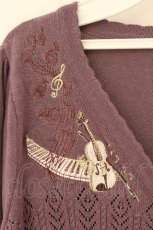 画像2: axes femme POETIQUE / バイオリン刺繍カーディガン M パープル O-26-08-04-100-AX-TO-IG-OS (2)
