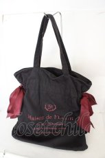 画像1: Maison de FLEUR / 受注限定Blackキャンバストートバッグ  クロ×ボルドー O-26-08-05-022-LO-BG-OW-OS (1)