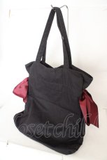 画像2: Maison de FLEUR / 受注限定Blackキャンバストートバッグ  クロ×ボルドー O-26-08-05-022-LO-BG-OW-OS (2)