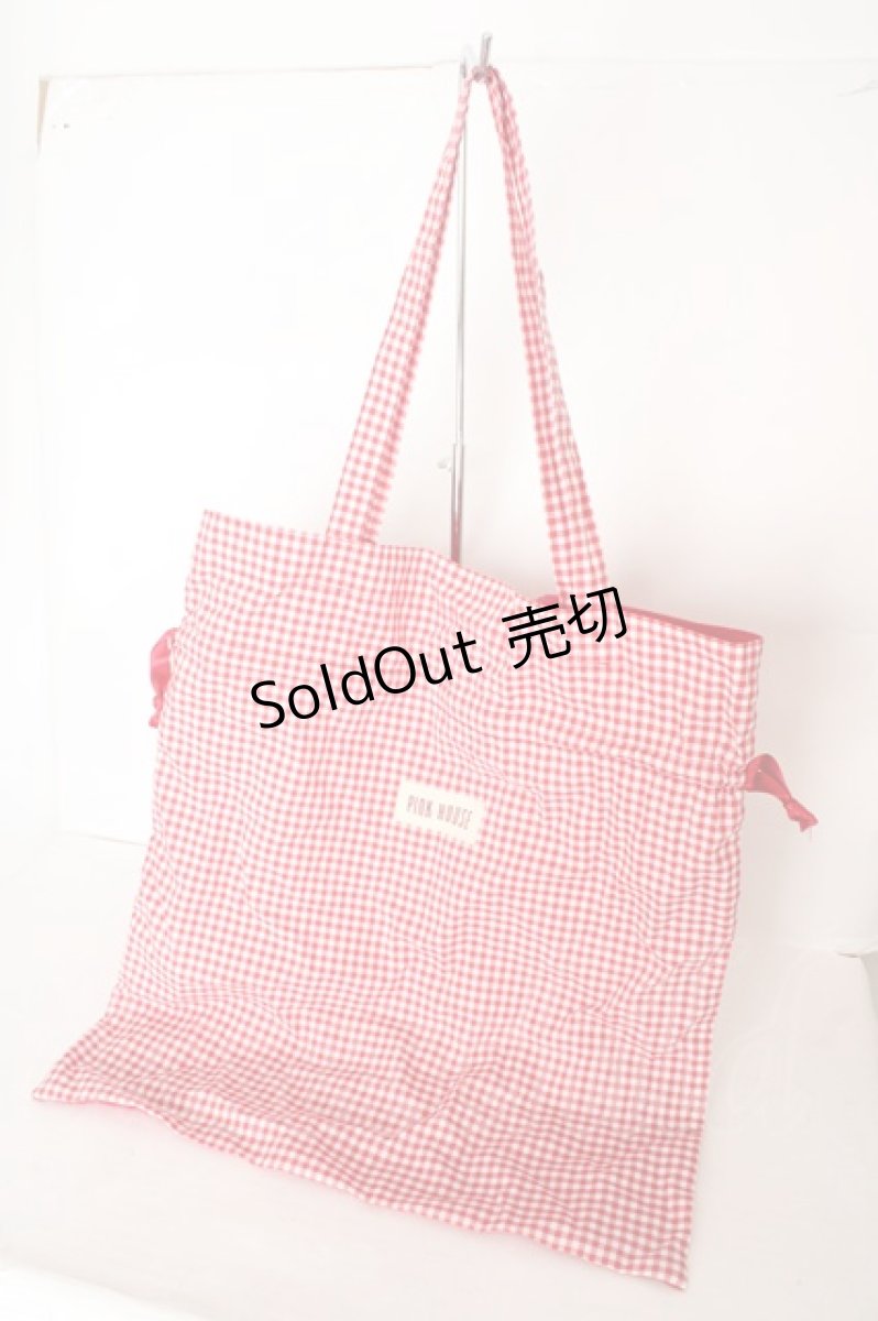 画像2: PINK HOUSE / ハートプリント巾着バッグ  アカ O-26-08-05-025-LO-BG-IG-ZT710 (2)