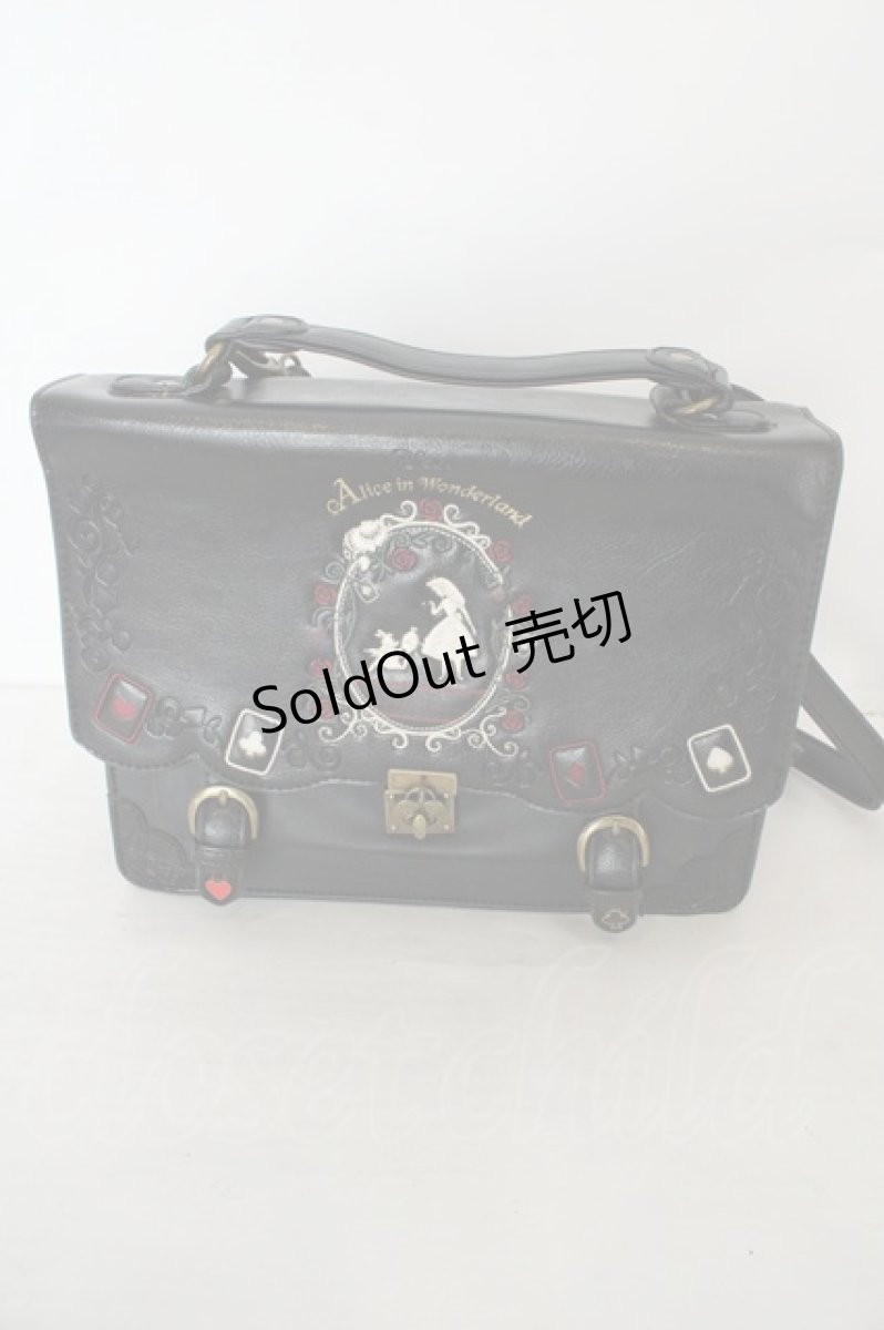 画像1: axes femme / Disneyアリスサッチェルバッグ  クロ O-26-08-05-028-AX-BG-OW-OS (1)