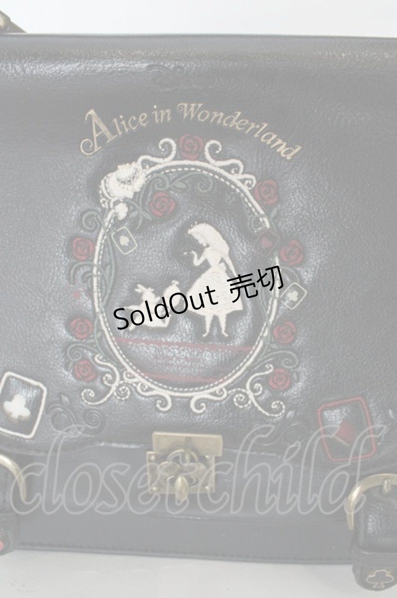 画像3: axes femme / Disneyアリスサッチェルバッグ  クロ O-26-08-05-028-AX-BG-OW-OS (3)