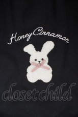 画像2: Honey Cinnamon / うさぎワッペン巾着トートバッグ  クロ O-26-08-05-031-LO-BG-OW-OS (2)