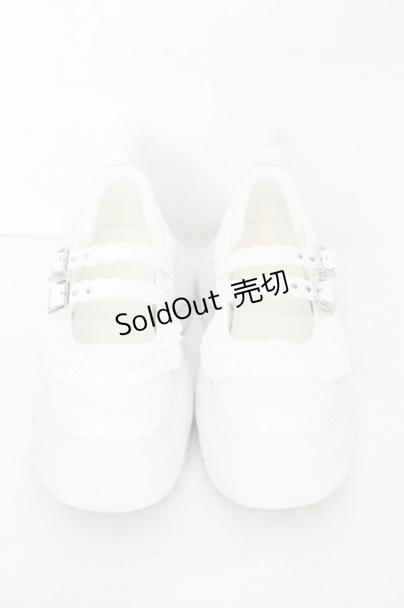 画像2: merry jenny / frill mary jane metal sneakers　スニーカー M オフシロ O-26-08-05-014-LO-SH-OW-ZT0814W (2)