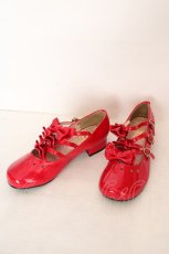 画像1: DearMyLove / エナメルリボンパンプス 23.0cm アカ O-26-08-05-015-GO-SH-OW-OS (1)