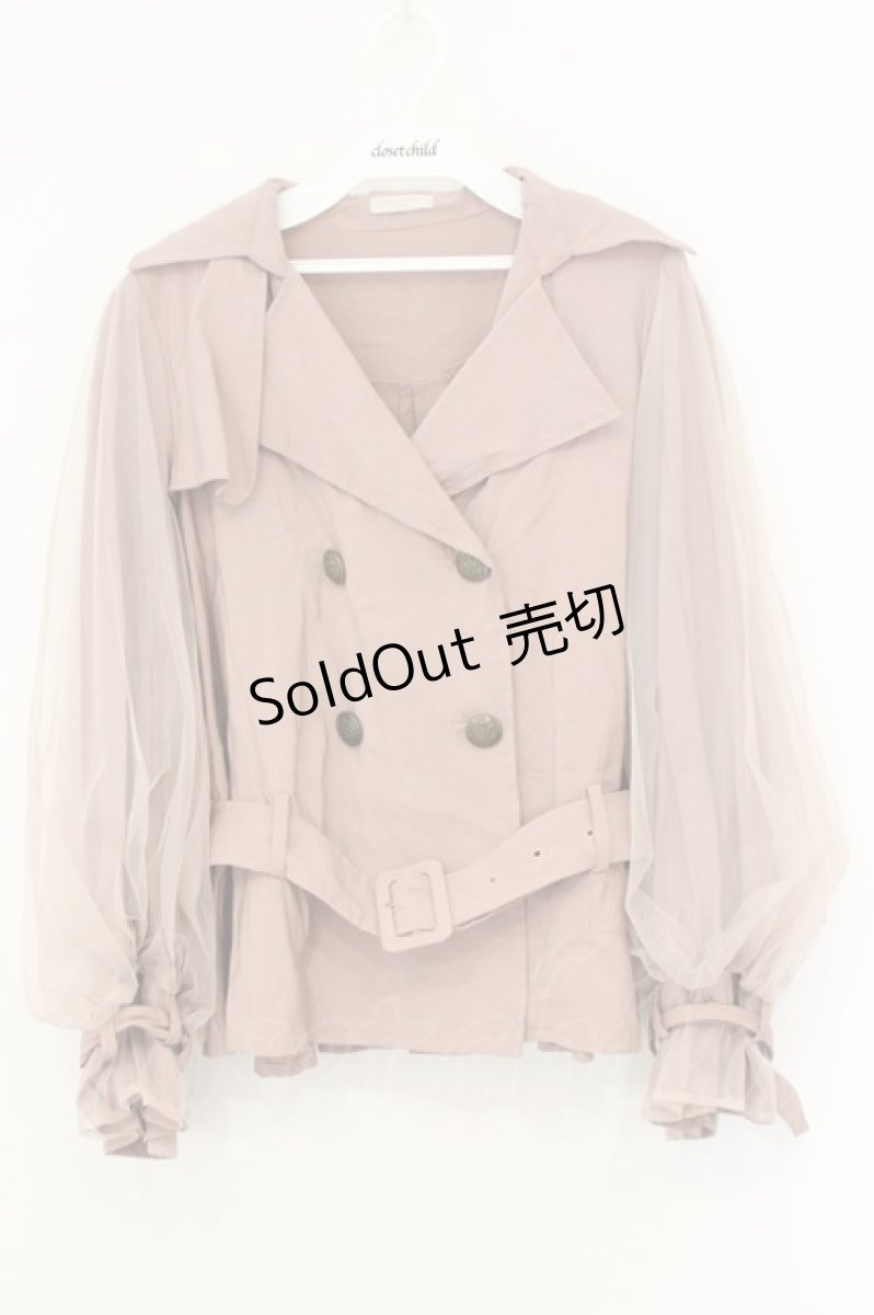 画像1: axes femme POETIQUE / チュール使いショートトレチ  ピンク O-26-08-06-037-AX-JA-IG-OS (1)