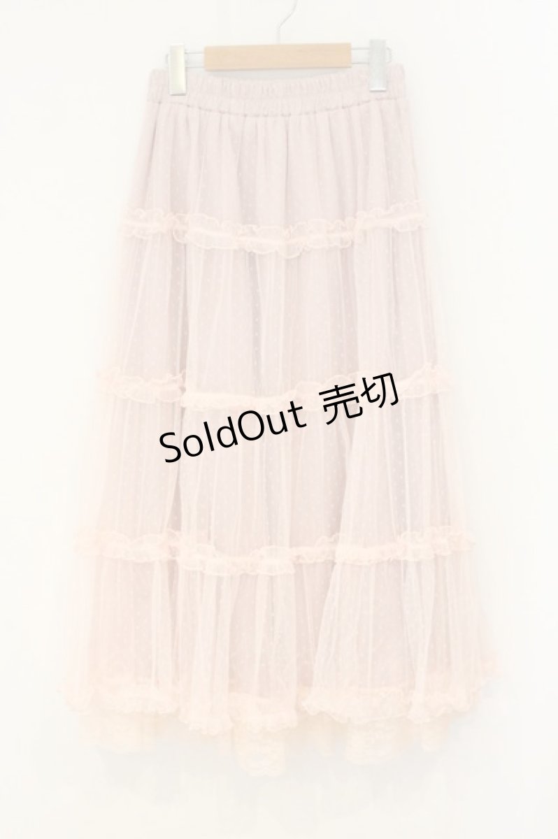 画像1: axes femme POETIQUE / チュールティアードロングスカート M ピンク O-26-08-06-005-AX-SK-OW-OS (1)