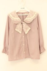 画像1: axes femme POETIQUE / ダブルカラーブラウス M ピンク O-26-08-06-040-AX-BL-IG-OS (1)