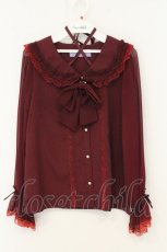 画像1: axes femme kawaii / ホルターフリルカラーブラウス M ワイン O-26-08-06-042-AX-BL-IG-OS (1)