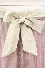 画像2: axes femme POETIQUE / レースｘチュールロングスカート M ピンク×ベージュ O-26-08-06-043-AX-SK-IG-OS (2)