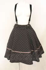 画像1: axes femme POETIQUE / サス付ヴィンテージ柄スカート M クロ O-26-08-06-050-AX-SK-IG-OS (1)