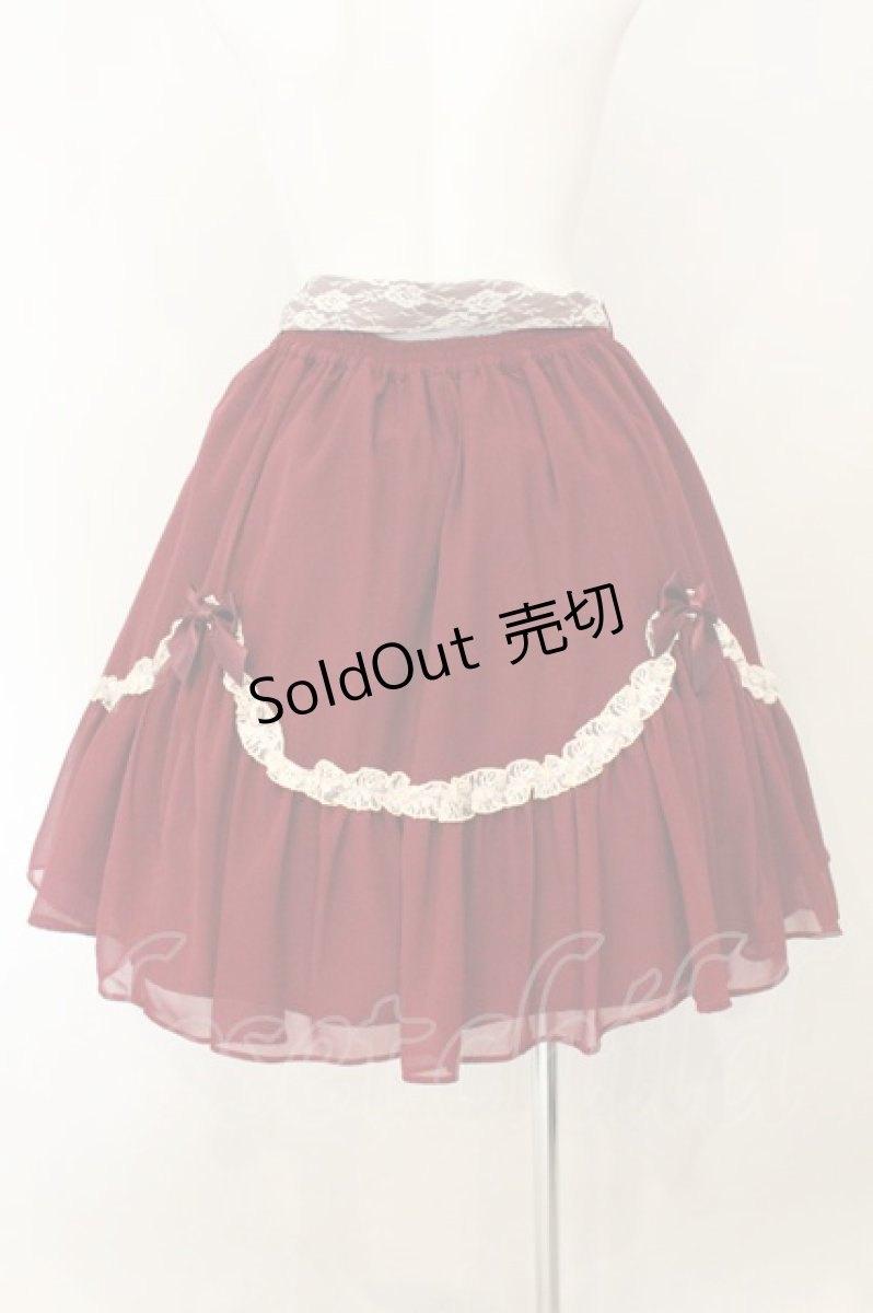 画像4: axes femme kawaii / ティアードシフォンスカート M ワイン O-26-08-06-051-AX-SK-IG-ZH (4)