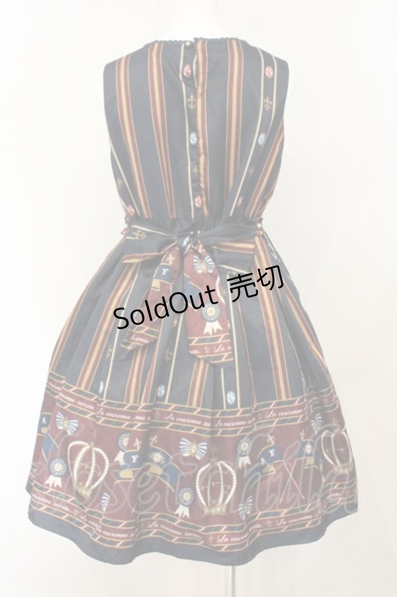 画像4: axes femme kawaii / アンティークモチーフストライプジャンパースカート M ネイビー O-26-08-06-054-AX-OP-IG-OS (4)