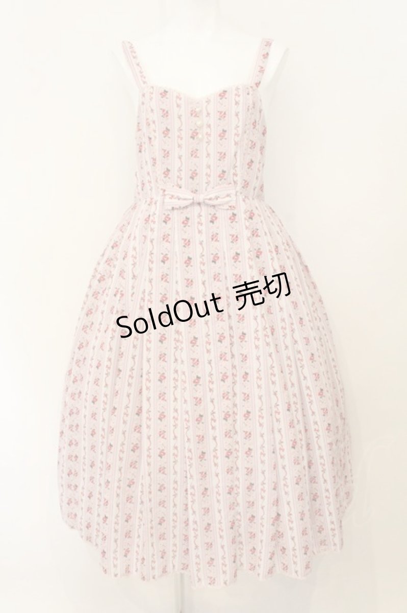 画像1: axes femme kawaii / プチローズ柄ジャンスカ M ピンク O-26-08-06-057-AX-OP-OW-OS (1)