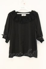 画像1: m petit by misako / AM マルエリフリルブラウス LL クロ O-26-08-06-007-LO-BL-OW-OS (1)