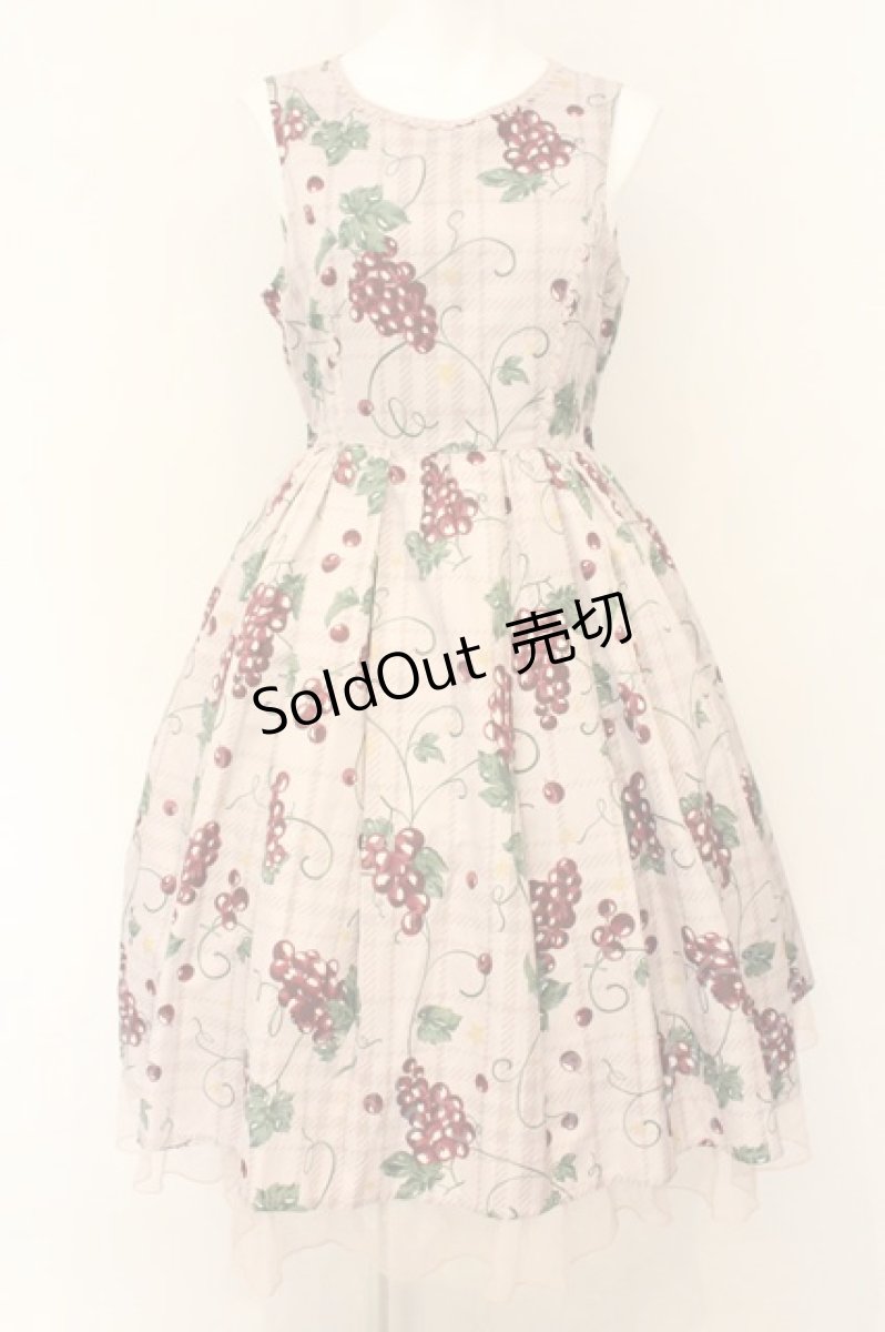 画像1: axes femme kawaii / ぶどう柄ジャンパースカート M ピンク O-26-08-06-071-AX-OP-OW-OS (1)