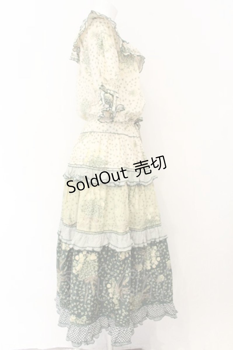 画像5: WONDERFUL WORLD / クローバー柄ワンピース  グリーン O-26-08-06-073-LO-OP-IG-OS (5)