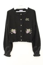 画像1: axes femme kawaii / 葡萄刺繍ニットカーデ M クロ O-26-08-06-077-AX-TO-OW-OS (1)