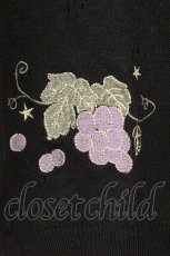 画像3: axes femme kawaii / 葡萄刺繍ニットカーデ M クロ O-26-08-06-077-AX-TO-OW-OS (3)