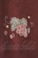 画像3: axes femme kawaii / 葡萄刺繍ニットカーデ M ワイン O-26-08-06-079-AX-TO-OW-OS (3)
