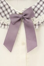 画像2: axes femme kawaii / ピクニックブラウス M シロ×ラベンダー O-26-08-06-080-AX-BL-OW-OS (2)