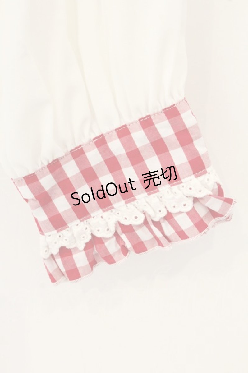 画像3: axes femme kawaii / ピクニックブラウス M シロ×アカ O-26-08-06-081-AX-BL-OW-OS (3)