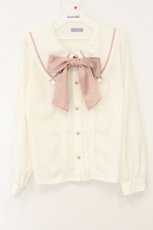 画像1: axes femme kawaii / 薔薇刺繍ブラウス M キナリ×ピンク O-26-08-06-083-AX-BL-OW-OS (1)