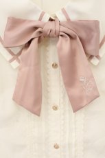 画像2: axes femme kawaii / 薔薇刺繍ブラウス M キナリ×ピンク O-26-08-06-083-AX-BL-OW-OS (2)