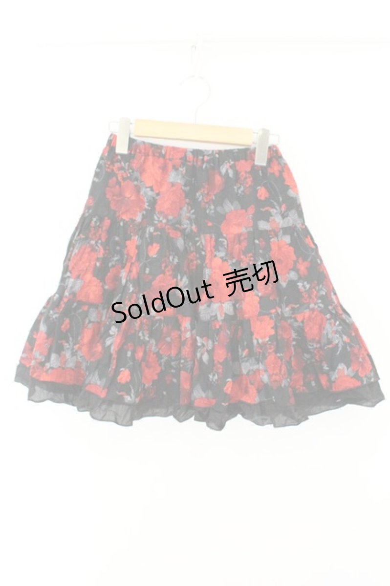 画像1: BPN / 薔薇柄スカート M ブラック×レッド O-26-08-06-088-GO-SK-OW-OS (1)