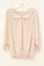 画像1: Franche Lippee / ねこ襟シフォンブラウス M ベージュ O-26-08-06-012-LO-BL-YM-OS (1)