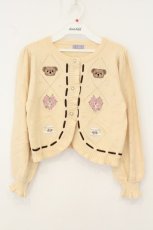 画像1: axes femme kawaii / Rosy Bearニットカーデ M アイボリー O-26-08-06-016-AX-TO-OW-OS (1)