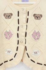 画像2: axes femme kawaii / Rosy Bearニットカーデ M アイボリー O-26-08-06-016-AX-TO-OW-OS (2)