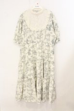 画像1: m petit by misako / TT*AMトワルドジュイワンピース 4L シロ×グリーン系 O-26-08-06-022-LO-OP-OW-OS (1)