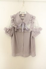画像1: Secret Honey / スクエアレースヨークブラウス 2 ラベンダー O-26-08-07-037-CA-BL-OW-OS (1)